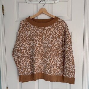 Landsโ End leopard print crew neck sweater